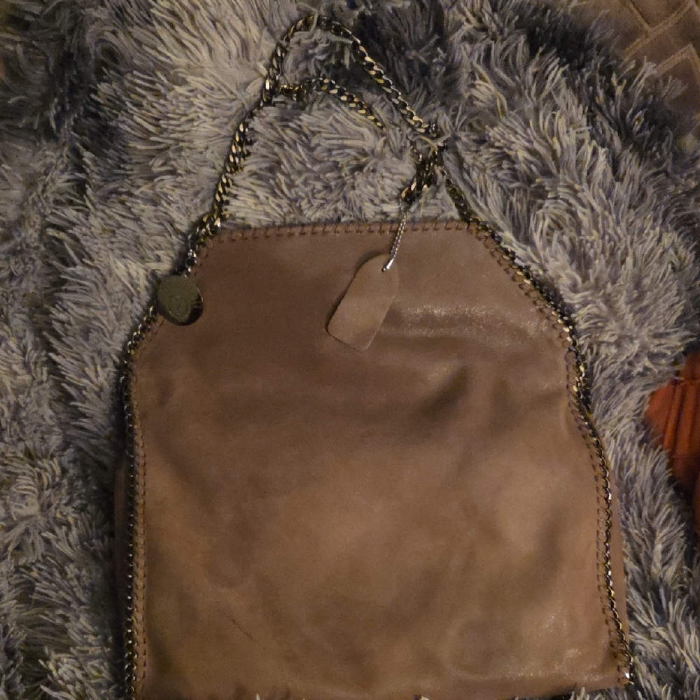 Stella McCartney Taupe Chain-Trim Shoulder Bag